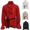 Classic Men Medieval Renaissance Pirate Shirt With Long Sleeve Stylish Design