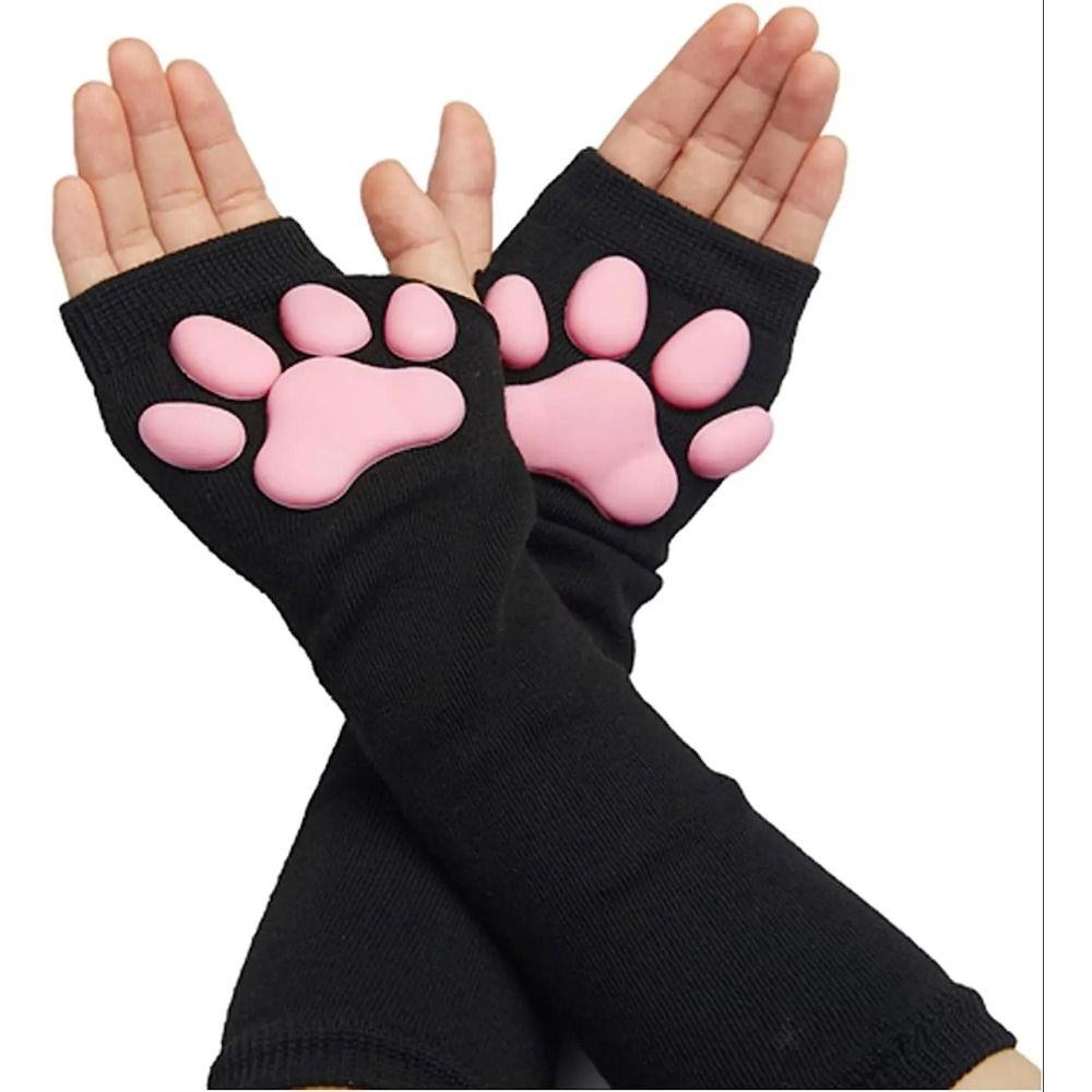 Lolita Cosplay Cat Pad Paw Sleeves 3D Silicone Arm Sleeves New Arm Guard  for Girls and Ladies