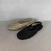 Summer New Niche Design Woven Breathable Rear Trip Strap Sandals Hollowed Out Soft Sole Wrapped Head Shoes Women