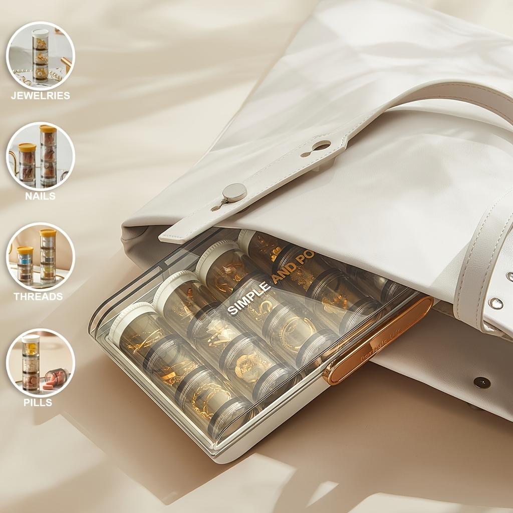 1pc Fashion Transparent Jewellery Organiser, Travel Portable Jewellery Organiser, Earring Necklace Ring Organiser, Travel Accessories