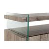 Low Buffet - Natural - MDF - Tempered Glass - 120 X 44 X 120 Cm - Contemporary