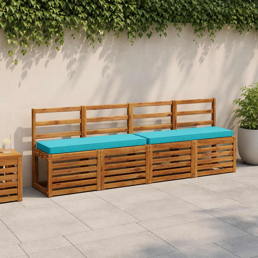 2 Piece Bench Cushions VUGHT 2 Pcs 100percent  Polyester Turquoise