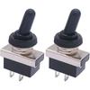 Weideer 3Pcs Waterproof Toggle Switch 12V 25A 2 Pin 2 Position SPST ON/Off Toggle Switch with Waterproof Cover for Auto Car KN3D-101