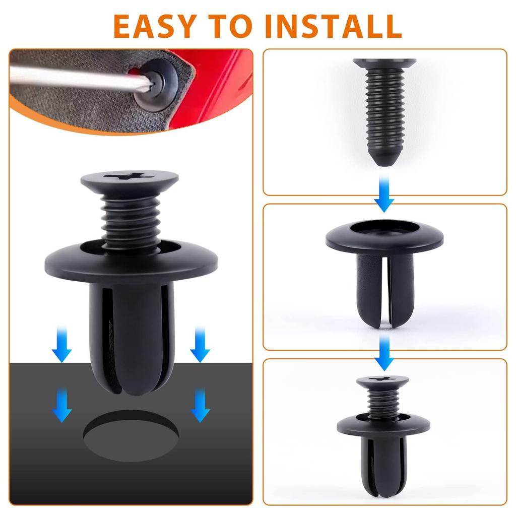 TAORAYO Trycknit Automobilnit Plastnit Dekorationsklämma Tryck-tillbaka Hållklämma Stötfångare