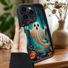 Phone Case: 2D Flat Design Suitable for iPhone 18 17 16 15 14 13 Pro Stepped Protective Case, Forest Quirky Ghost, Halloween Gift