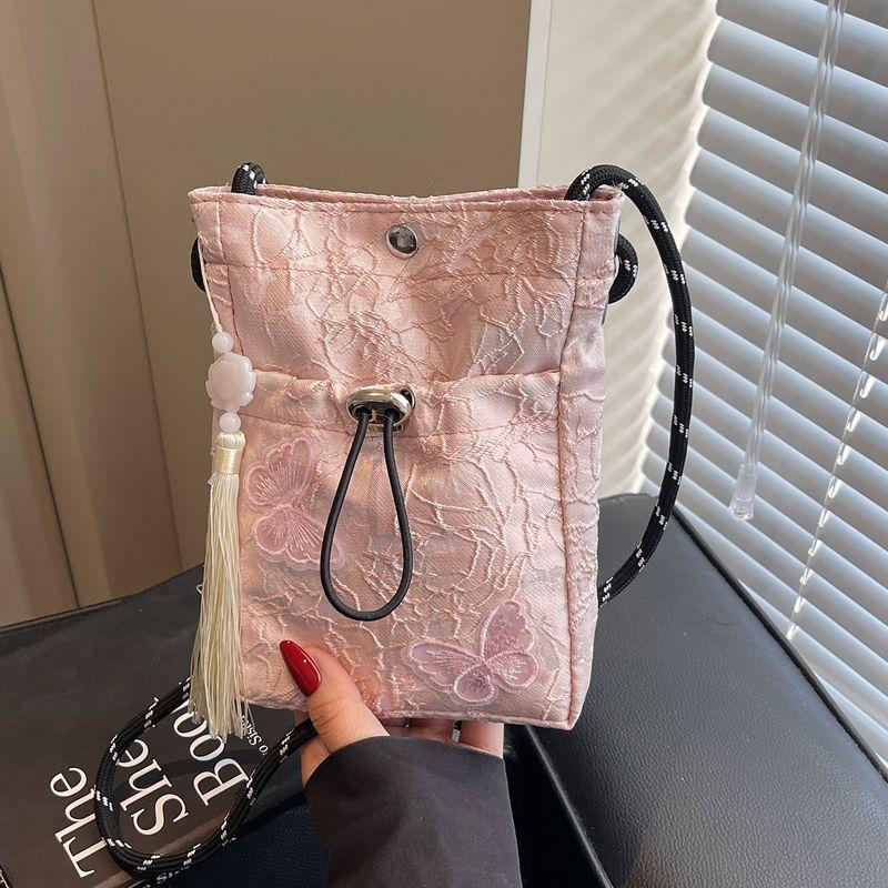 

Мисс Нань Новый китайский стиль бабочки Национальный стиль Сумка для мобильного телефона Женская 2025 Новая модная сумка-мессенджер Маленькая сумка для прогулок Женская Purple + national style tassel pendant