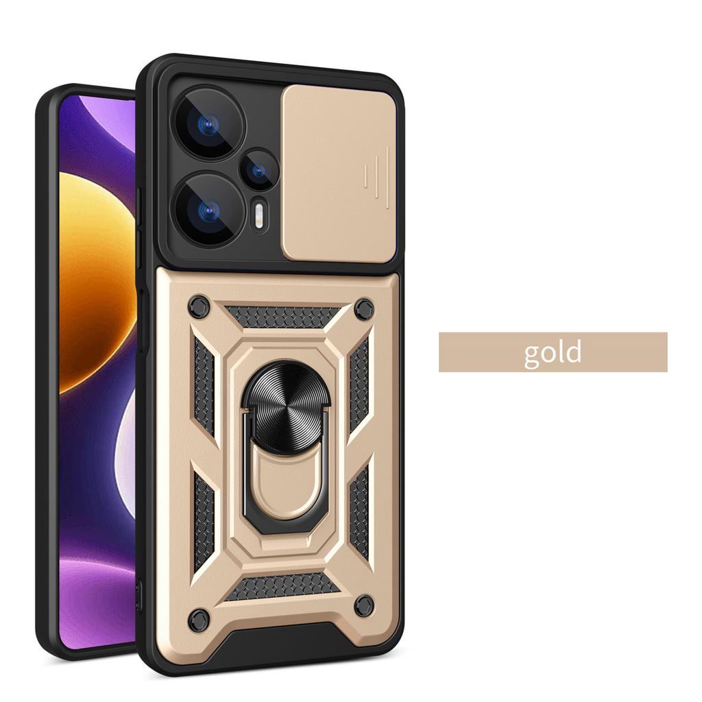 For Xiaomi Poco F5 Case Magnetic Ring Kickstand Funda for Xiaomi POCO F5 Case Slide Lens Armor Pocco F5 Little Cover