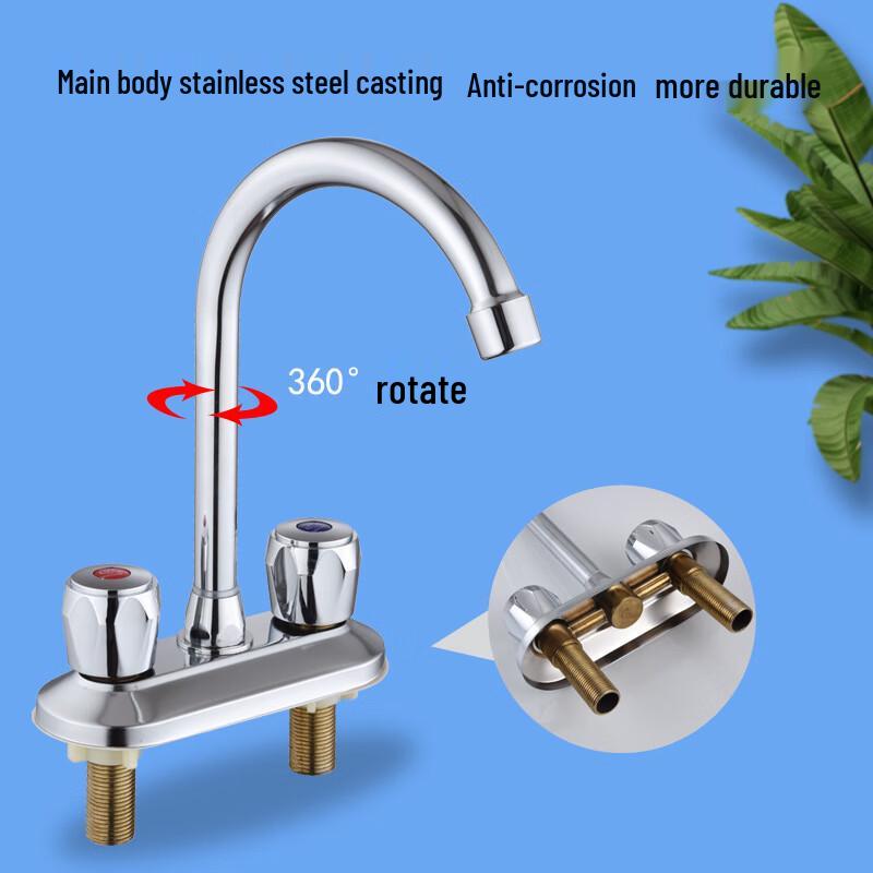 FURONGHUA Copper Core Dual Handle Basin Faucet