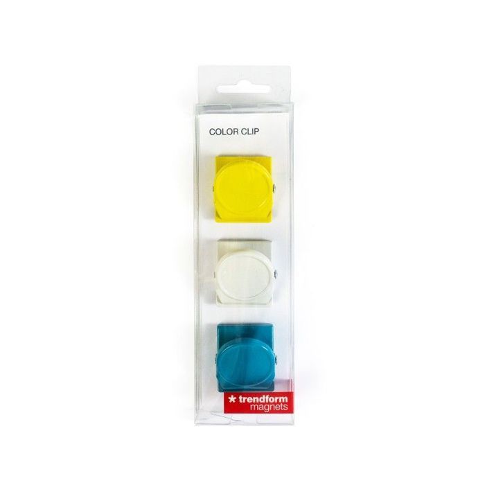 Pinces aimantées - Color Clip - Lot de 3 - Couleurs estivales - 3,5x3x2,3 cm