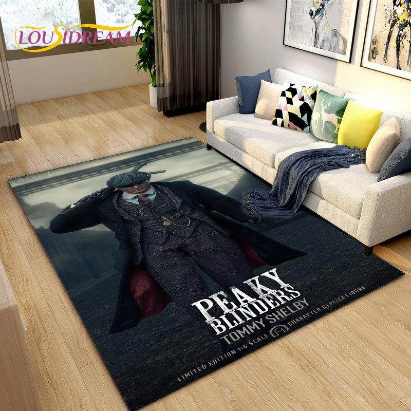 Tappeto Area Grande Peaky Blinders Tommy Shelby, Tappeto per Soggiorno Camera da Letto Divano Zerbino Decorazione, Tappetino Antiscivolo per Cucina