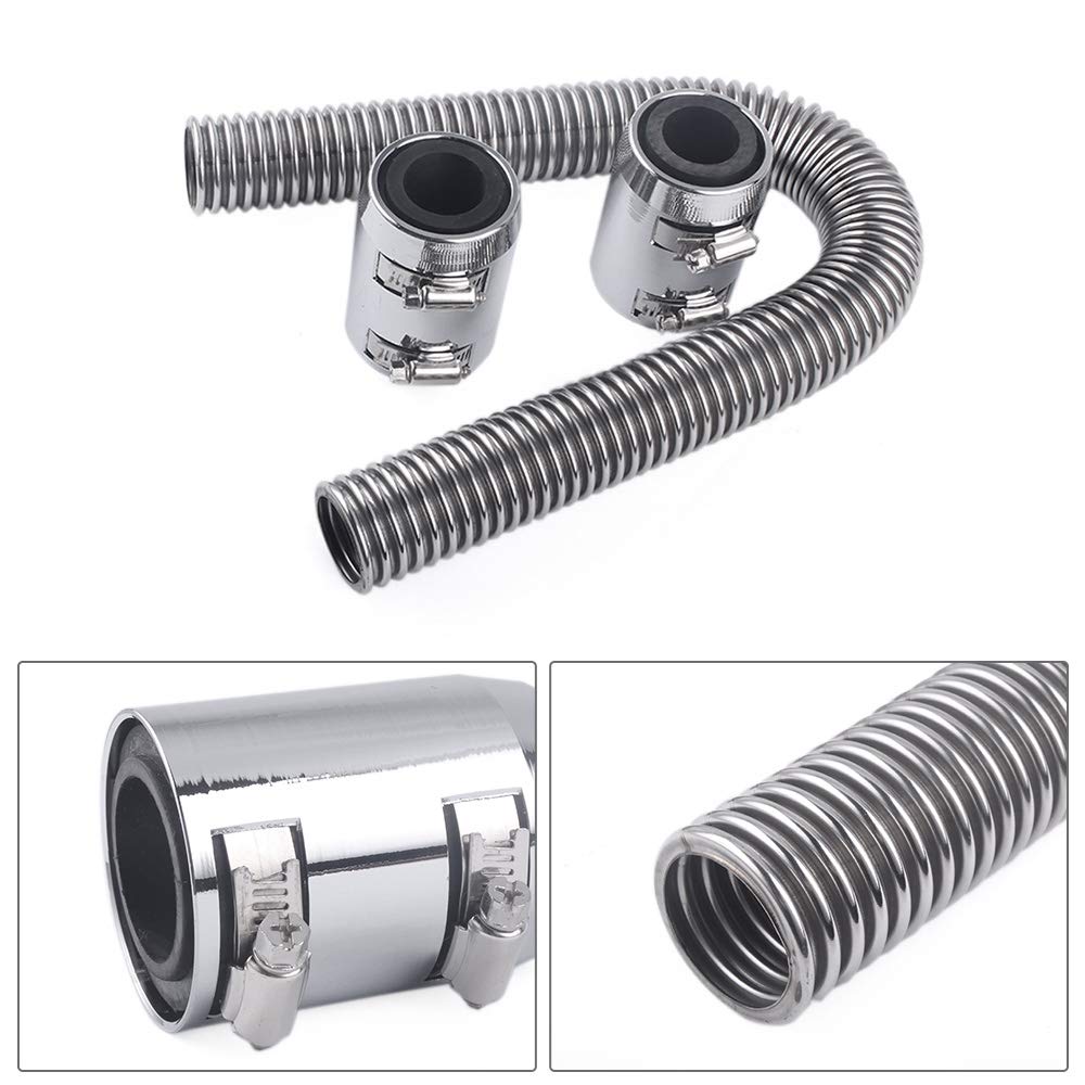 ZS Radiator Hose Stainless Flexible Coolant Hose Set Kit, Steel, (60cm)