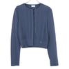 Salvatore Ferragamo 0718924 Navy Rayon x Nylon Gancini Charm Stud Design Cardigan tops M purpleUsed