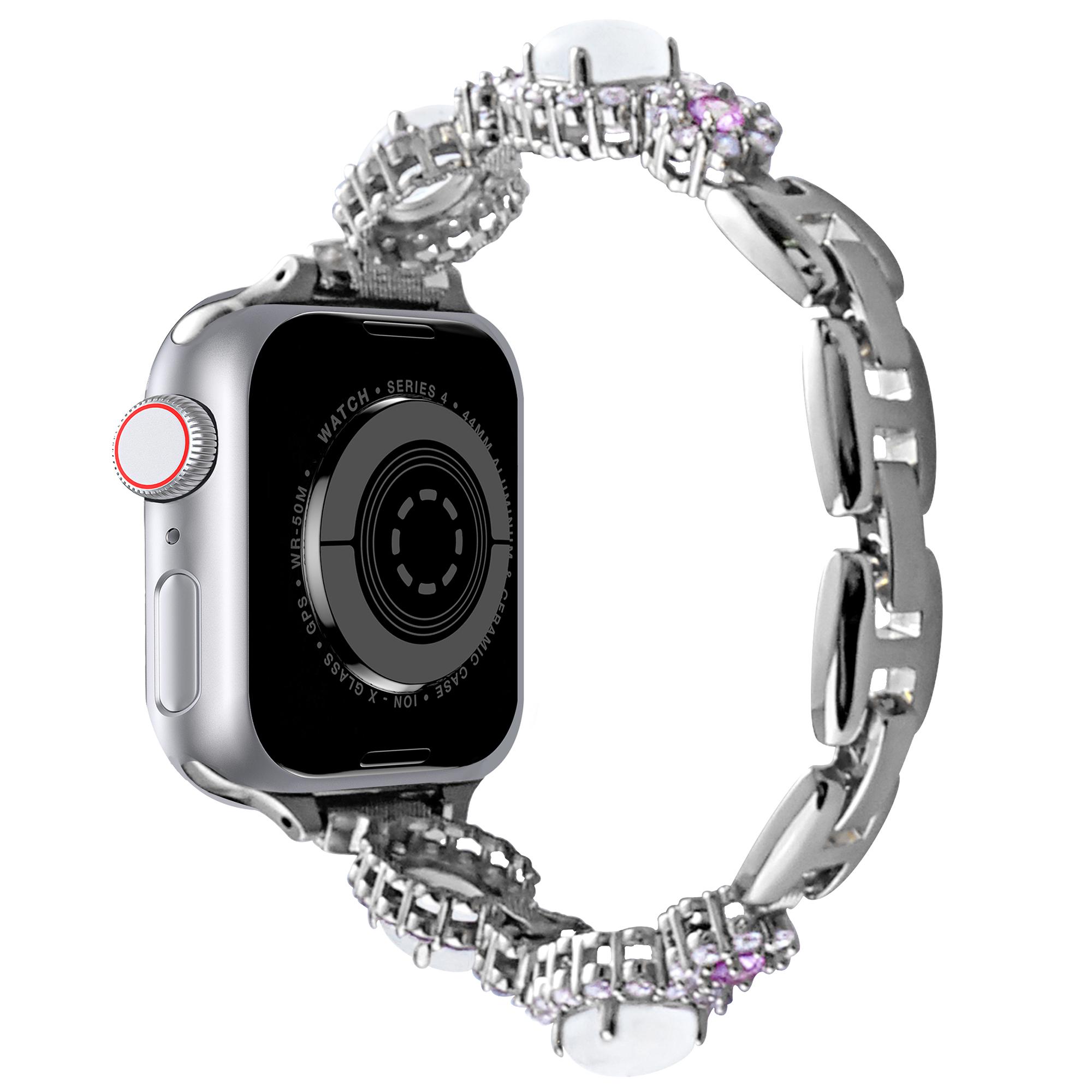 

Watch Band For Apple Watch Ultra 3 2 1 49mm/Series 11 10 46mm/9 8 7 45mm/SE3 SE2 SE 6 5 4 44mm/3 2 1 42mm Gemstone Design Metal Strap B