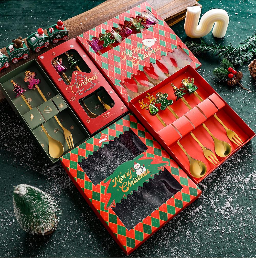 HANYANG Tableware Stainless Steel Small Spoon Golden Dessert Spoon Fruit Fork