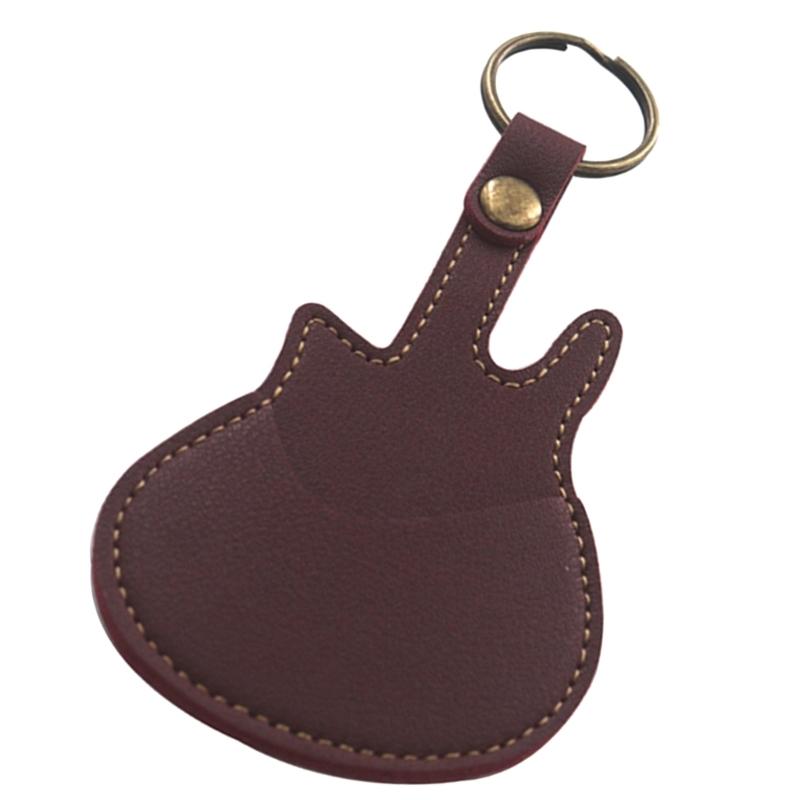 Leather Key Chain Guitar Picks Holder Keychain Guitar Plectrums Bag Picks Pouch Guitar Strap Guitar Picks Carrying Case