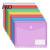 Project Document Organizer Plastic File Folder with Label Pocket, Hook And Loop Closure Clear Curved Flip Cover Poly Envelope Folder, A4/A5/A6