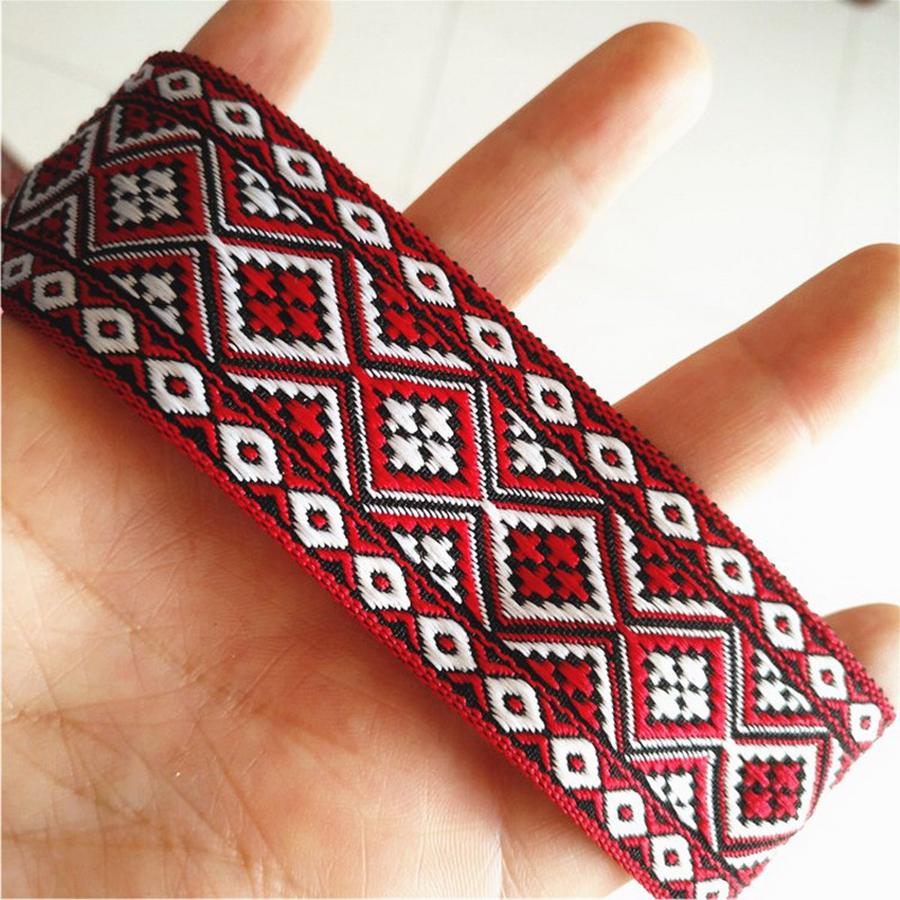 2M Colorful Jacquard Ribbon Trim Embroidered Lace Fabric Decoration Accessories