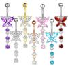 Butterfly Zircon Navel Ring Rhinestone Belly Button Ring Body Piercing Jewelry  Party Decoration