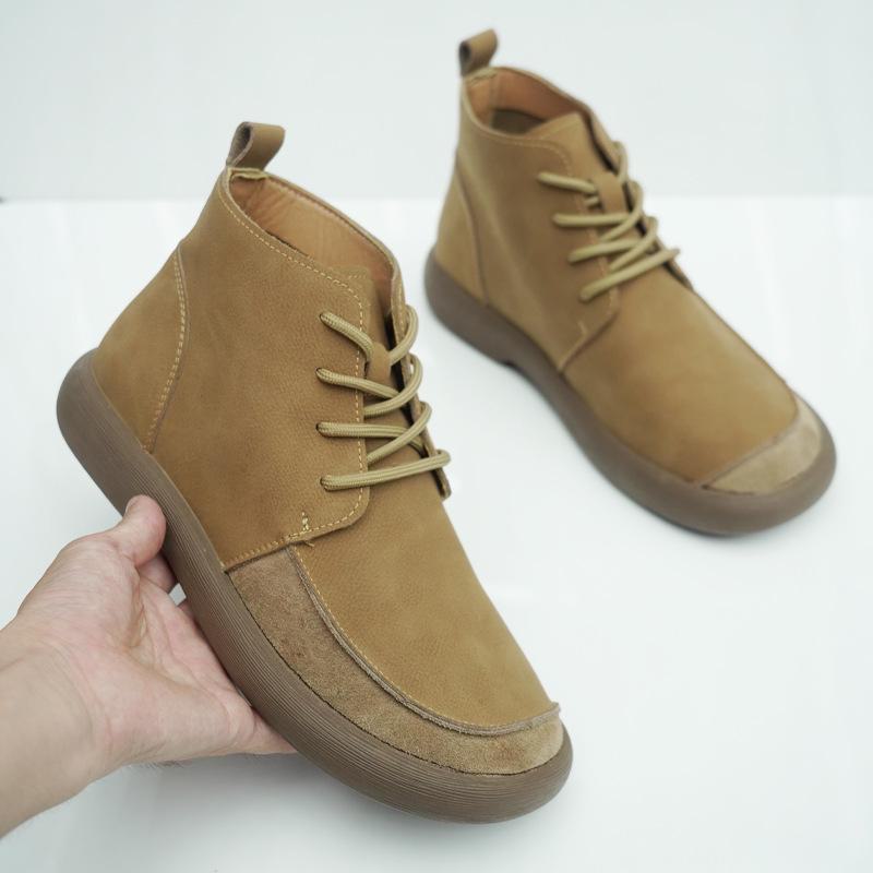 

Мужские ботинки Martin в британском стиле — новые зимние нескользящие ретро-лоферы из коровьей кожи 44 хаки