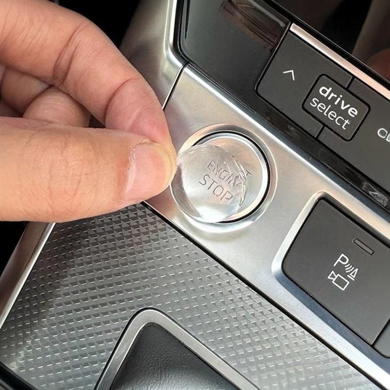 1Pcs Crystal Transparent Protective Sticker For Car Ignition Switch Button, Suitable For Start/Stop Button Protection Sticker
