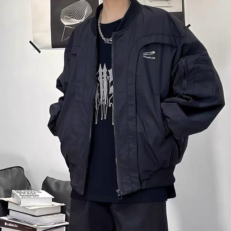 Men's Korean Style Bomber Jacket - Autumn/Winter American Street Fashion, Loose Casual Coat