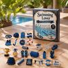 Ornamenti da Appendere in Acrilico Amanti del Nuoto Calendario dell'Avvento, Calendario del Countdown di Natale 24 Giorni, Ornamento Accessorio 2D per Albero, Regalo per Amanti