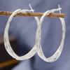 Luxury 5cm Silver Color Round Hoop Earrings For Women Charm Wedding Engagement Gift  Jewelry Accessories Christmas Gift