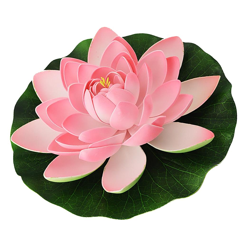 Artificial Loutus Floating Foam Fake Flower Pads Lifelike Decorative Pond Plants Ornaments for Pool Aquarium