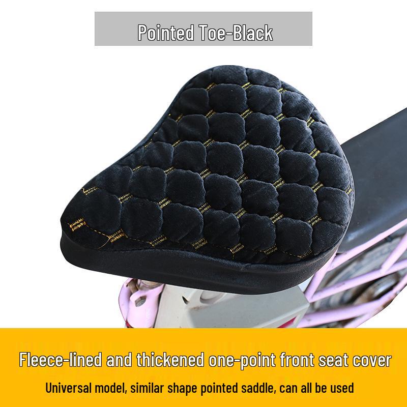 Plüsch-Winter-Sitzbezug für Elektrofahrzeuge - Verdickter Schwamm, Universell passend für Fahrräder und Akku-Fahrzeuge