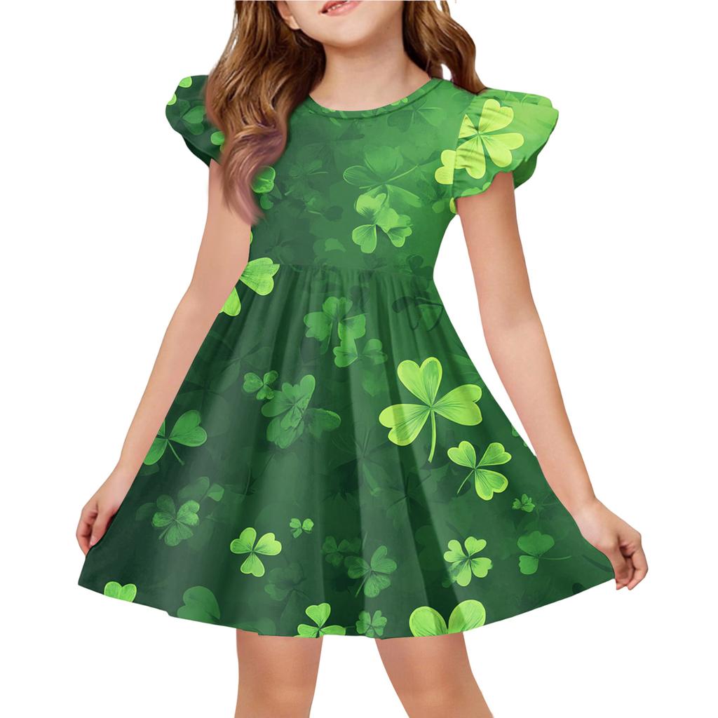 Letnia Sukienka Księżniczki dla Dziewczynek - Sukienka T-shirtowa o Kroju A. dzień Patryka