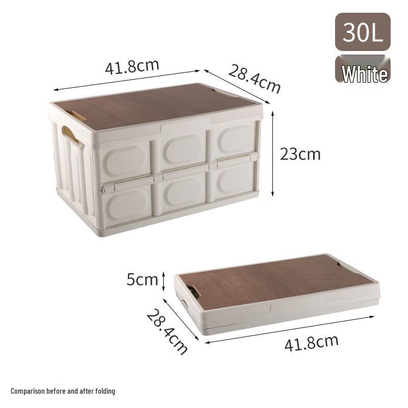 Kuzhe Outdoor Foldable Storage Box with Wooden Lid