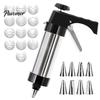 Food-grade Cookie Press with Nozzles Stainless Steel Biscuit Maker Easy Squeeze Baking Tool for Cookies Dough Decorating Home Commercial Use