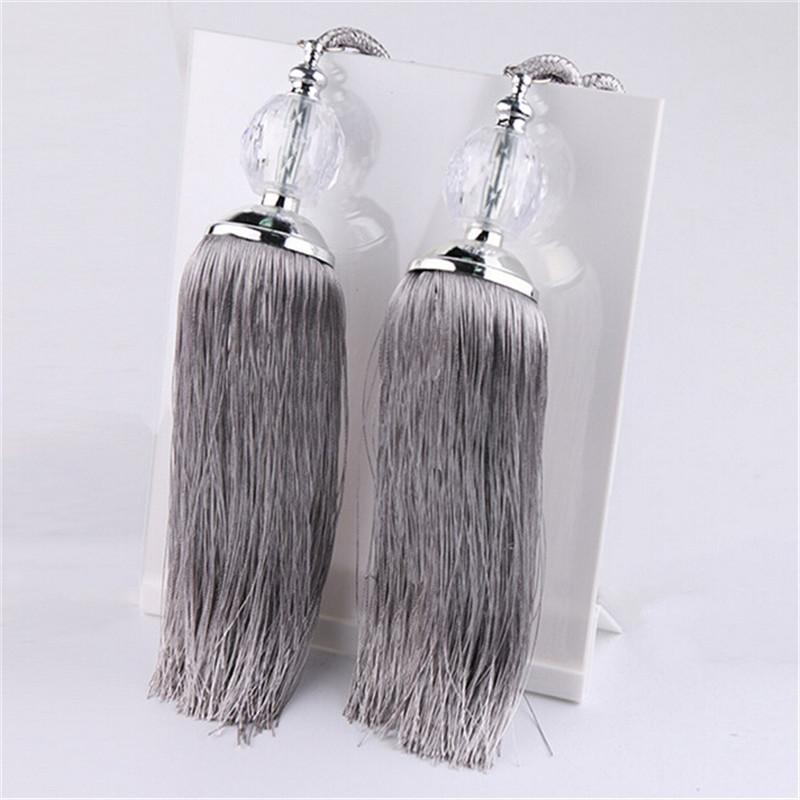 1 Pair Window Curtain Accessories Crystal Hanging Balls Tassel Hand Knitting