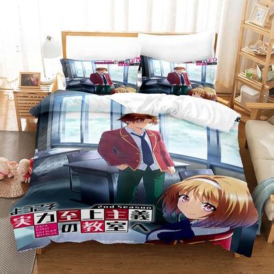 Classroom of the Elite Zestaw pościeli Pojedynczy Bliźniak Pełny Queen King Size Zestaw na łóżko Sypialnia dla dorosłych Dziecięca Zestawy poszewek na kołdrę Drukowanie 3D Anime