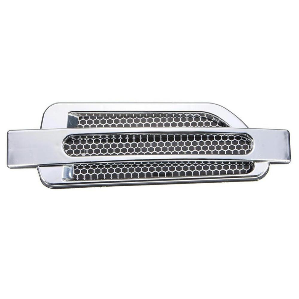 2 Teile/satz Silber Auto Angelruten Air Outlet Verbesserung Seite Falsche Vents Haube Dekorative kotflügel Für Auto Außen