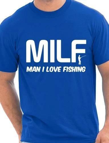 MILF Man I Love Fishing Hobbies Sports Funny Mens T Shirt Size S-XXL M