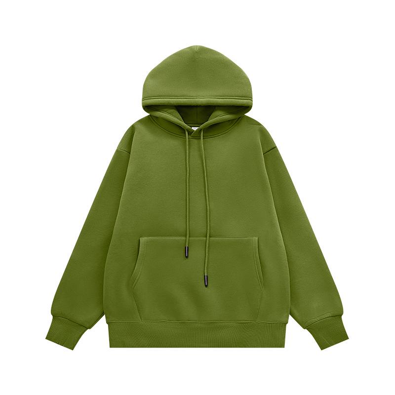 INF Unisex Plush Hoodie | 2024 Autumn/Winter Solid Color Trendy Casual Sweatshirt