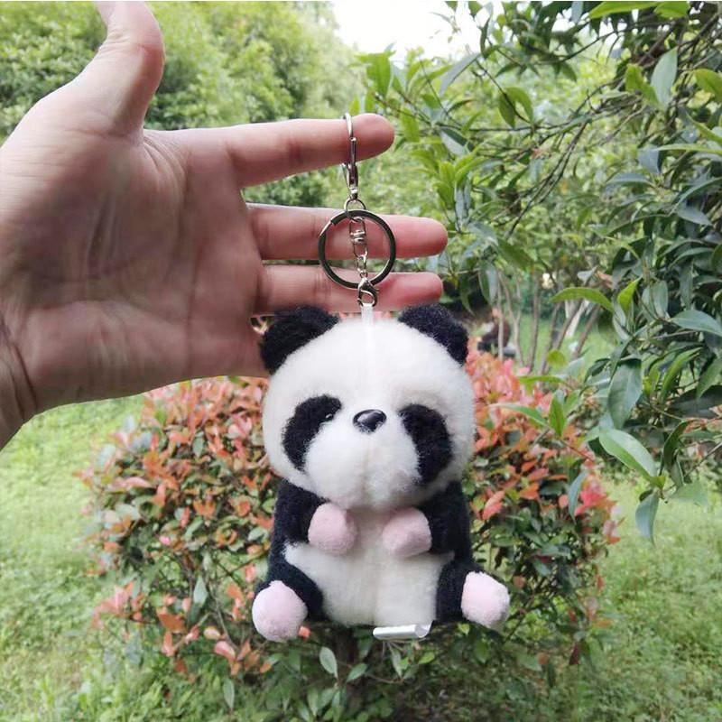 Animal Charming Plush Keychain With Adorable Cow And Panda Design Perfect Gift