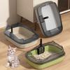 Cat Litter Box Thickening Kitty Sandbox Semi-enclosed High Side Splashproof Pet Bedpans with Litter Scoop Cleaning Cat Supplies