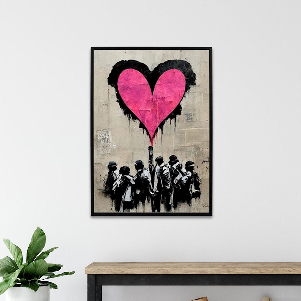 Banksy Street Graffiti Decorative Canvas Painting Smartphone Girl Art Poster Abstract Figure Mural Room Wall Decoration Prints