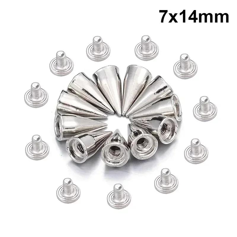 10/300PCS Metal Rivets Round Cone Spikes Studs DIY Leather Handcraft Cool Punk Garment Nail DIY Shoes Clothing Accessories