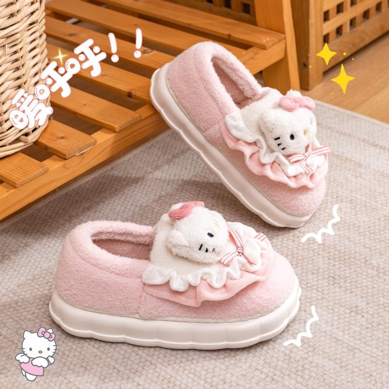 Baotou slippers women's winter new home indoor bag heel non-slip thick bottom plush outer wear cotton mop winter