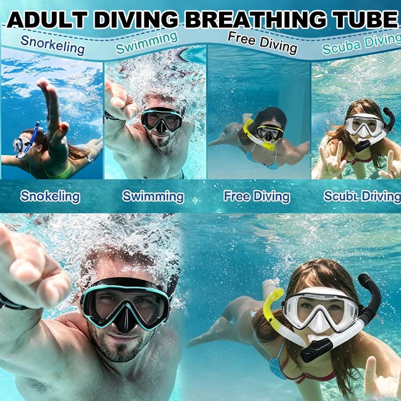 Dry Snorkel Tube Easy Breath Scuba Diving Splash Guard Top Valve Swimming Underwater Equipment For Adults Men Women Beginners