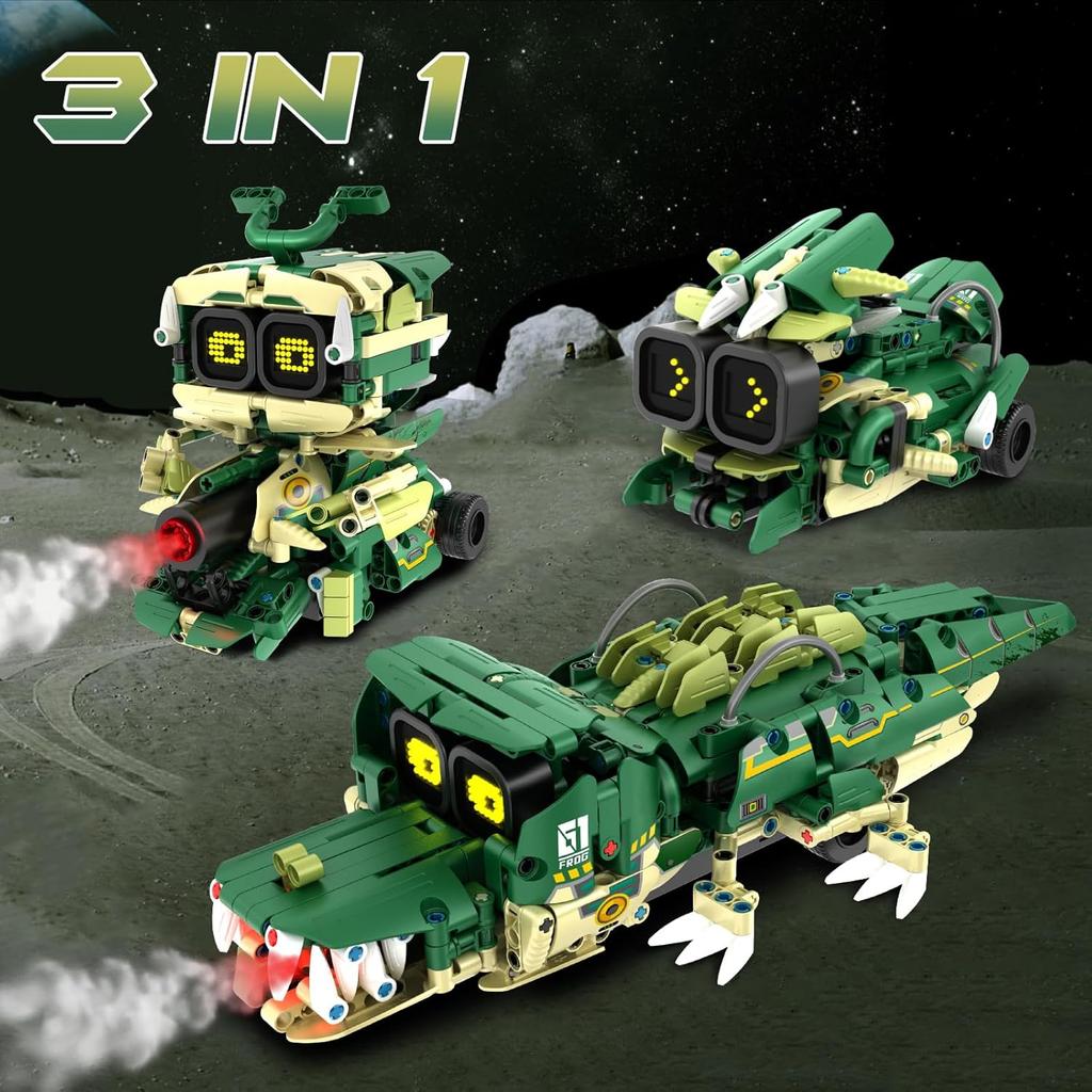 STEM Building Toys for Kids 6-14, Remote & APP Controlled 3in1 STEM Robot Building Kit for Kids with Music Spray, 513 Pcs Building Blocks Set