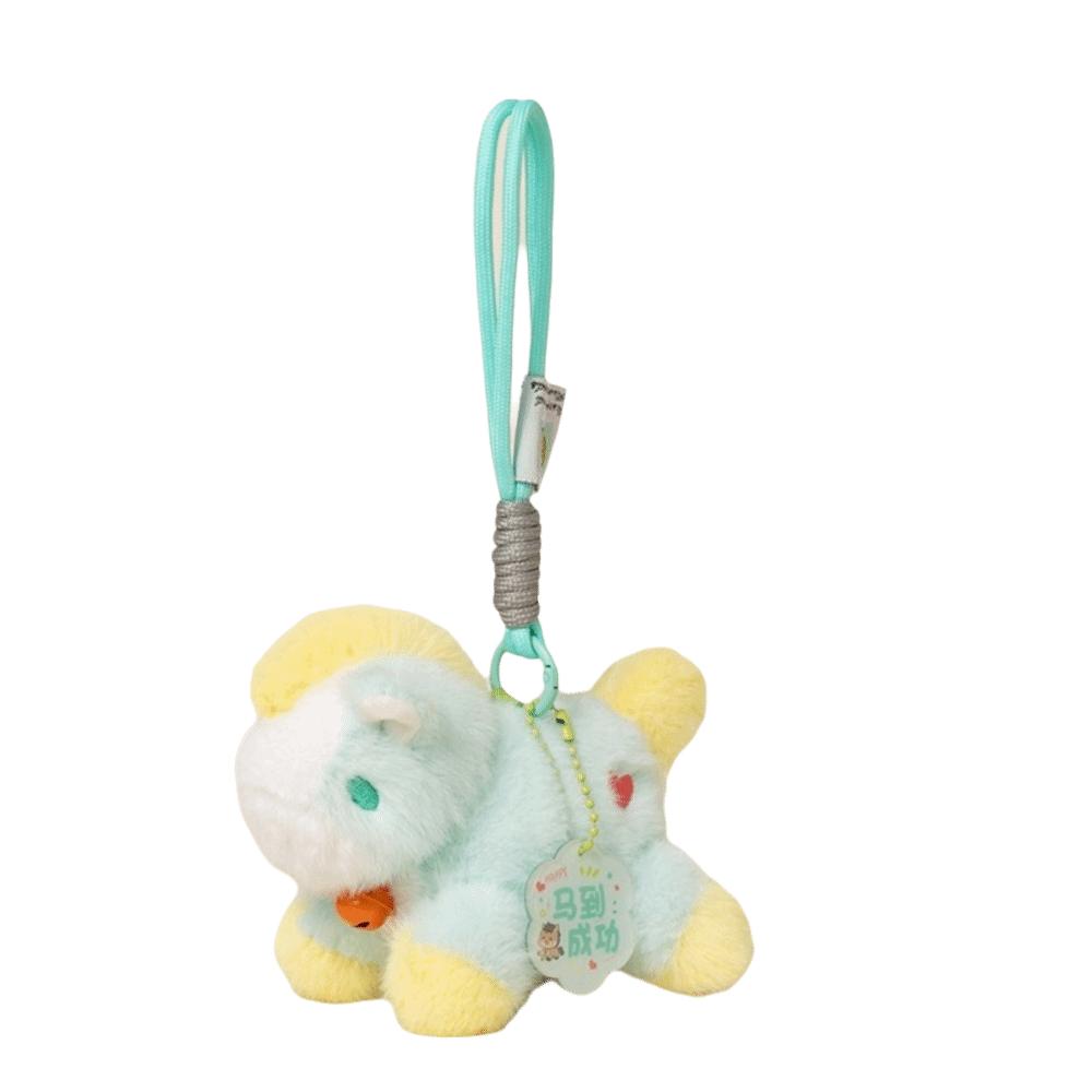 

Multiple Colors Horse Pendant Keychain Lifelike Animal Kawaii Style Horse Keychain Soft Material Mini Stuffed Doll Friend Gift зелений