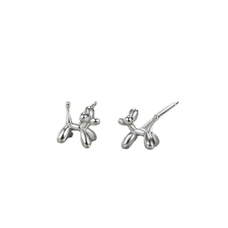Balloon Dog Sterling Silver Stud Earrings - Trendy, Cool, and Sweet Japanese/Korean Style for Women 2022