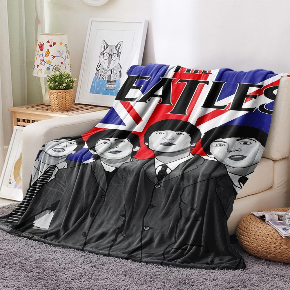 1PC Famous rock band Print FlAannel Blanket, High quality Comfortable for All Seasons, Home Decor, Warmth and Comfort