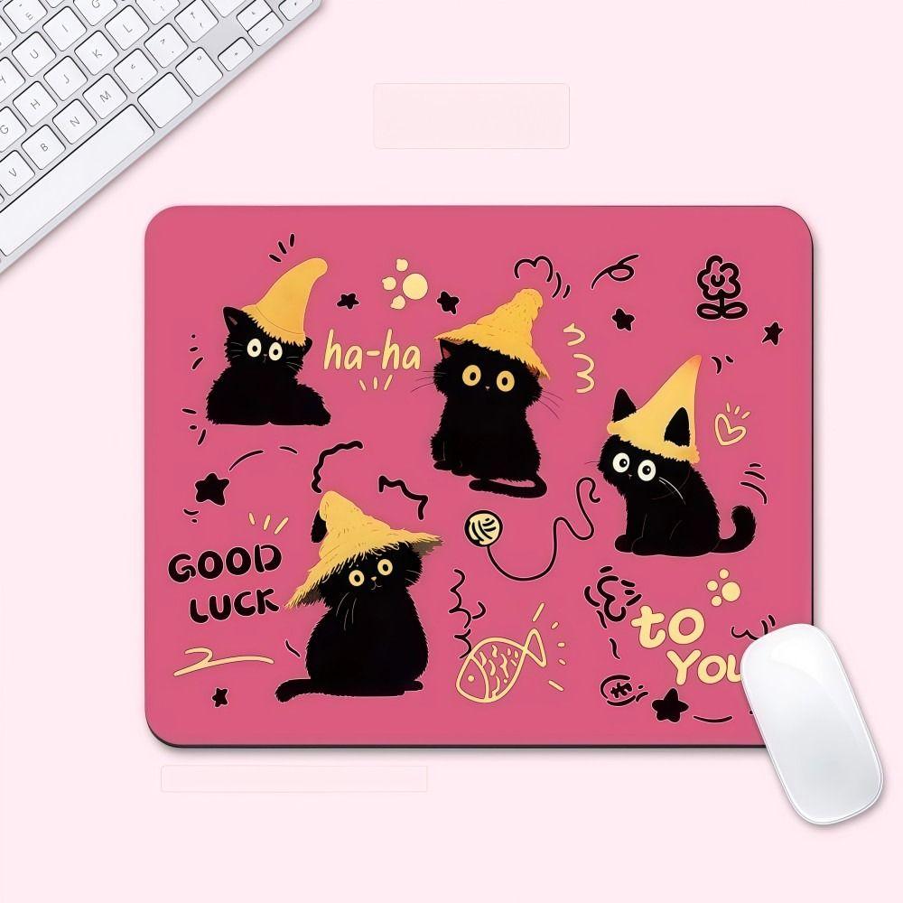 Waterproof Women's Mouse Pad Non-Slip Kitten Mouse Pad Black Cat Mouse Pad  For Laptop PC, Desktop