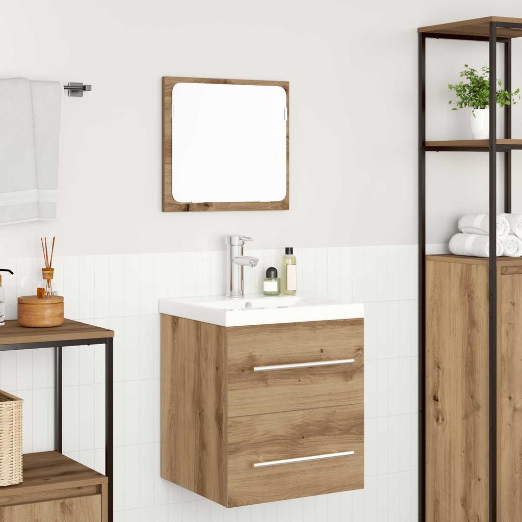 Bathroom Furniture Set 2 Pcs Artisan Oak Wood Based Material