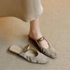 Fashion New Popular Summer Women's Cover Toe Mules Slippers Elegant Dress Slip-On Slides Shoes Comfortable Ladies Footwear Zapatos Mujer